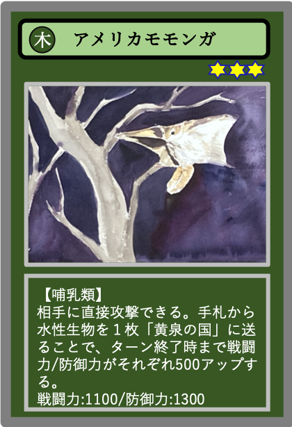 生物カード（木）アメリカモモンガ